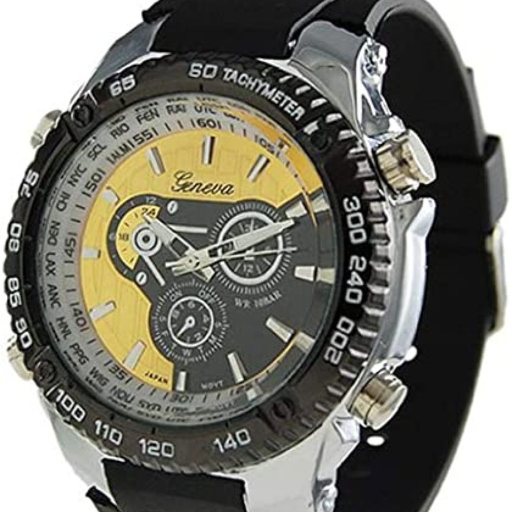 Geneva Platinum 3283 Men's Decorative Chronograph Silicone Sports Watch